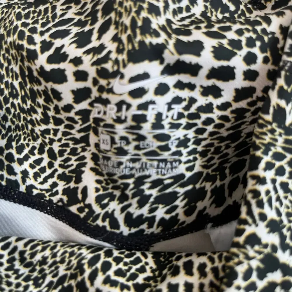 Nike Neon Yellow & Black Animal Print Leggings Size XS